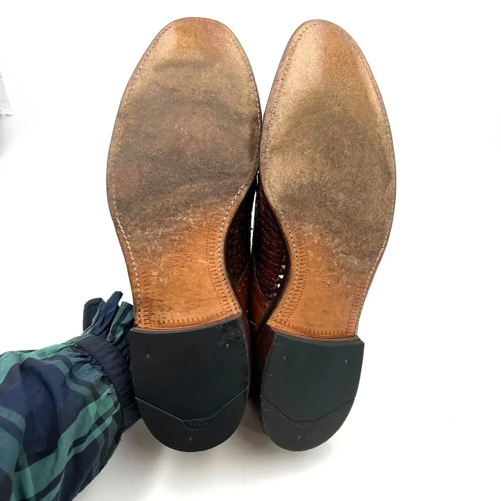 Allen Edmonds Sanford Leather Lace Ups In Oak Brown